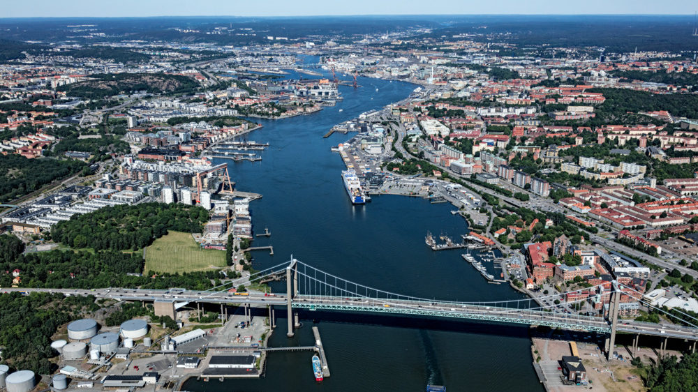 Göta Älv med Älvsborgsbron i förgrunden.