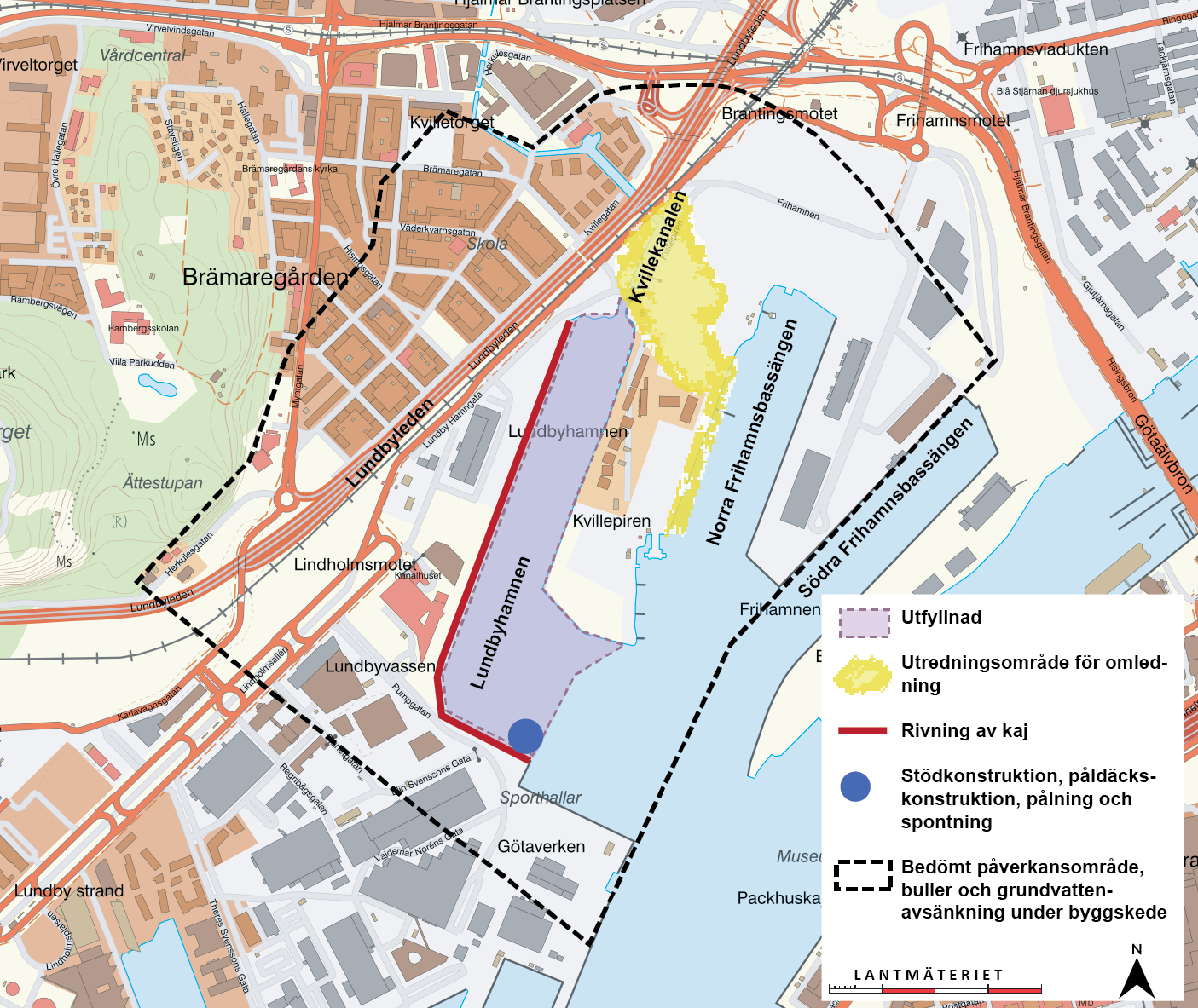Karta över Lundbyhamnen